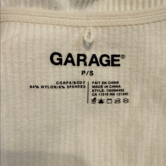 Garage Ivory Ribbed Crop Top~Small - Picture 4 of 4